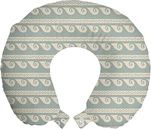 ABAKUHAUS Olas Cojín de Viaje para Soporte de Cuello, Griegas Diseño