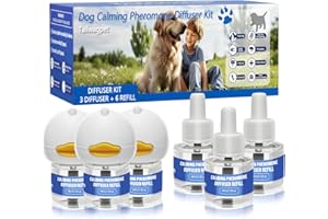 9 Pack Dog Calming Pheromones Diffuser Kit - 3 Plug-ins + 6 Refills (48mL Each) - 180 Day Supply for Anxiety, Aggression, Bar