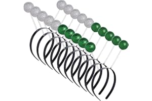 jiebor 10Pcs Alien Headband Martian Antennas Headband Space Costume Accessories Glitter Ball Head Boppers for Party Women