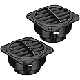 2Pcs Square Shape Warm Air Vent Outlet，360 ℃ Rotatable Car Heater Duct Hose Pipe Warm Air Vent Outlet Plastic Ducting Heater Air Vent Outlet for Car Auto Bus RV ATV (Hole Outer Diameter:60mm)