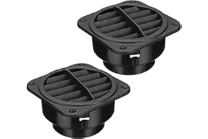 HAIWEN 2Pcs Square Shape Warm Air Vent Outlet，360 ℃ Rotatable Car Heater Duct Hose Pipe Warm Air Vent Outlet Plastic Ducting Heater Air Vent Outlet for Car Auto Bus RV ATV (Hole Outer Diameter:60mm)
