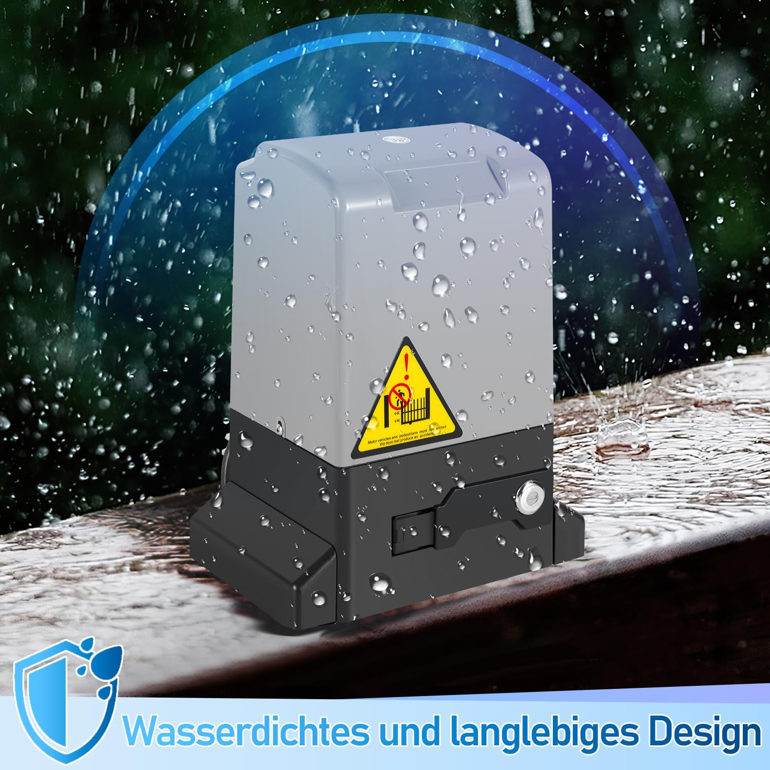 Joparri 800kg 370W Smart WiFi Kit Automazione Cancello Scorrevole, Motore Cancello Scorrevole per Porte Fino a 12 m, con 2 Telecomandi, Cremagliera da 4 m e 2 chiavi