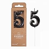 PHD CAKE 2.76 Inch Elegant Black 5 Number Birthday