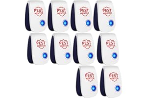 PESTMENTOR Ultrasonic Pest Repellent 10Pack, Electronic Pest Control Insect Repeller for Bugs, Roach, Rodent, Spider Mouse Repellent Pest Control Device for Home Kitchen, Bedroom