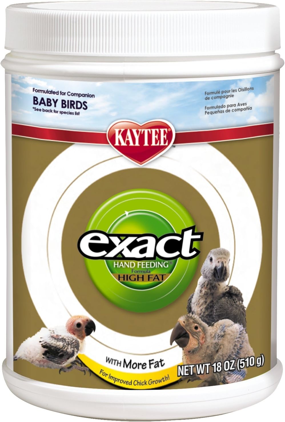 Kaytee Pet Products BKT100504659 Exact High Fat Baby Bird Hand Feeding Formula, 18Ounce Amazon