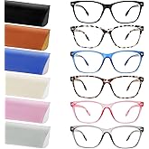 MAEOWN 6 Pack Blue Light Blocking Reading Glasses for Women Adjustable Spring Hinge Lightweight Frame Computer Readers