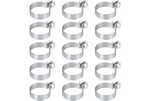 uxcell 15Pcs Brace Bands Chain Link Fence, Galvanized Steel Tension Bands with Bolts & Nuts for 1-7/8" Chain Link Post, Pipe,