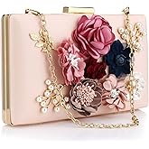 Comeon Floral Evening Bag for Women, Flower Evening Clutch Purse Elegant Banquet Handbag Lady Party Wedding Banquet Bag