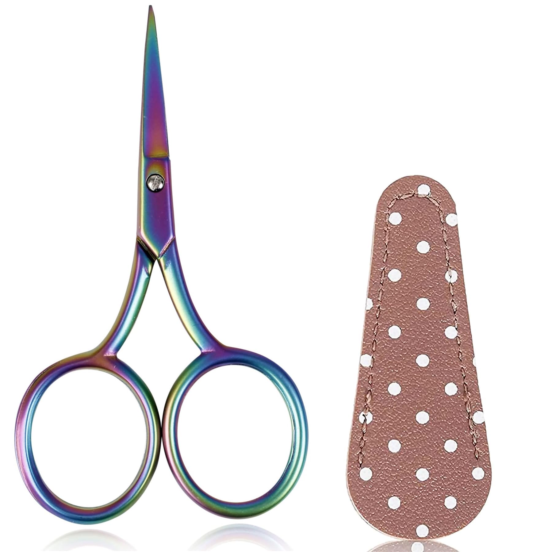 BIHRTC 3.6Inch Little Scissors Cross Stitch Scissors with Leather Scissors Cover Sewing Scissors Straight Sharp Stainless Steel Shears Scissor DIY Tools for Crafting Embroidery Artwork