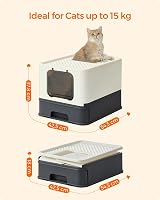 Feandrea Hidden Cat Litter Box with Hood and Slide-Out Tray 50x40.5x34.5 cm view 6