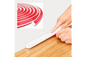 Flexible Quarter Round Caulk Strip Self Adhesive, Peel and Stick Caulking Tape, White, 3 Meters