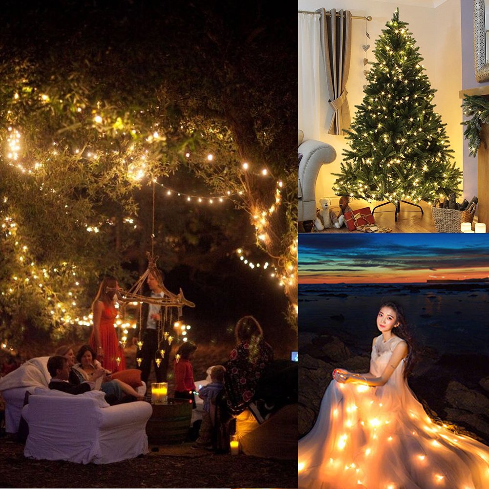 LED Fairy Lights 200 LED String Lights 66ft IP44 Waterproof Warm White Light, DC 31V Low Voltage Transformer Suitable for Indoor, Outdoor, Party, Garden, Christmas