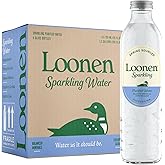 Loonen Spring Sourced Sparkling Water, Glass Bottled High Carbonation, Minerals, Magnesium, Potassium, Calcium, Sodium, NSF Certified, American Made, Pack of 6, 750mL