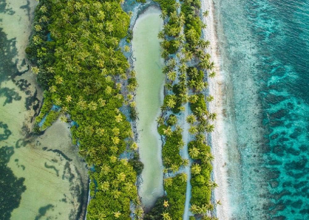 Maldives Viewed from Above-1000 Pieces of Adult DIY Wooden Toy Puzzles Thickened Children Educational Toys Can Be Decorated