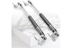 IAQWE 17In 100Lb/445N Gas Spring Struts Shocks Lift Supports for RV Bed Tool Box Lid Cabinet Heavy Duty Floor Hatch Trash Bin Outdoor Bench Storage with L-Type Mount, 2pcs
