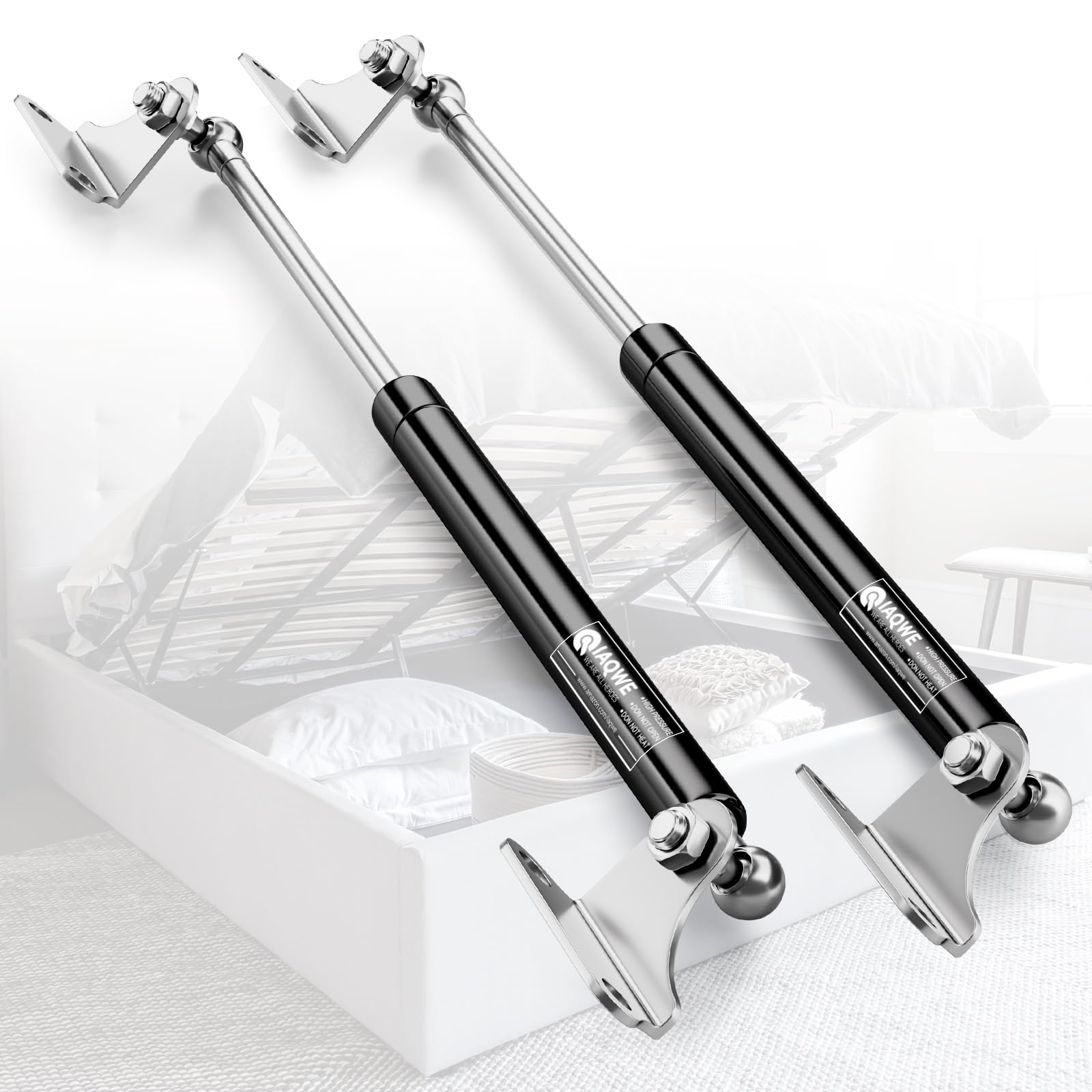 Photo 1 of 17Inch 120Lbs/533N Gas Spring Struts Shocks Lift Supports for RV Bed Tool Box Lid Cabinet Heavy Duty Floor Hatch Boat Hatch Trash Bin Outdoor Bench Storage 2pcs by IAQWE