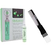 Salerm Cosmetics Vegetable Placenta Restructurer, Strengthens Hair, Prevents Thinning &amp; Hair Loss, Contains Keratin (w/Sleek Teasing Comb) (4 Phials of 0.44 oz (PACK OF 1))
