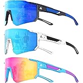 QALLY 3PACK Kids Sunglasses Youth Baseball Sunglasses for Boys Girls Age 4-14, Softball Cycling UV400 Protection Sports