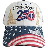 COOLQYANG 250th Anniversary USA Hat1776-2026 Independence Day Cap Patriotic Eagle&Flag&Capitol Embroidered Hat for Men Women