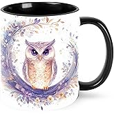 Owl Coffee Mug for Women Ceramic Tea Cup with Handle Funny Novelty Mugs Porcelain Mug Gift for Office Home 11oz