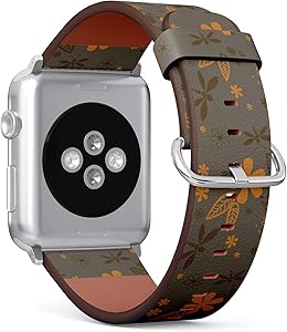 Compatible with Small Apple Watch 38mm & 40mm - (Series 5, 4, 3, 2, 1) Leather Watch Wrist Band Strap Bracelet with Stainless Steel Clasp and Adapters (Dragonflies Night)