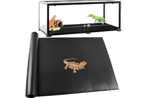 TCYPUHL 24 × 118" Large Reptile Carpet,Bearded Dragon Tank Accessories,Reptile Mat, Leopard Gecko Substrate,Bearded Dragon Tank Flooring,Snake,Tortoise Bedding(24" × 118 ", 1 PCS Black Thicker Mat)