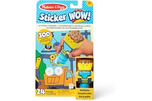 Melissa & Doug Sticker Wow!™ 24-Page Activity Pad and Sticker Stamper, 300 Stickers, Arts and Crafts Fidget Toy Collectible Character – Bulldozer - for Kids Ages 3+ - FSC Certified