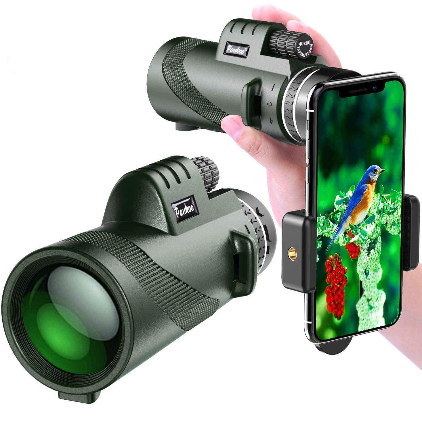 Pankoo 40X60 HD Monocular Telescope - Scope For Bird Watching
