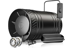 ONVEAN 4 Inch Inline Fan with Switch, Upgraded Inline Duct Fans High-Efficiency Exhaust Duct Fan, Low Noise HVAC Ventilation in Basement Bathroom Workshop Attic Grow Tent FP122A