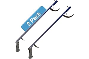 Sammons Preston Reacher, Blue, 26 Inch, Grabber Reacher Tool, Lightweight Trash Picker Grabber & Garden Nabber, Aluminum Pick Up Tool & Reaching Claw, Portable Reaching Assist & Dressing Tool, 2 Pack