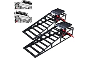OUKIDR 2 Pack Hydraulic Car Ramps, 5T 11000lbs Capacity Heavy Duty Low Profile Car Lift Service Ramps for Truck Trailer Garage Car Repair, Black