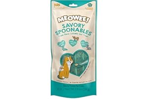 MEOWEE! Savory Spoonables with Real Duck, Beef and Rabbit for Cats, 4 Count, Treat Your Cat to Triple Flavor Squeezable Lickable Wet Treats with Built-in Spoon for Less Mess