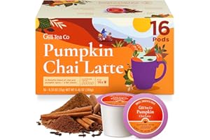 Gya Tea Co Pumpkin Chai Latte Tea Gift Set (16 ct) - Decaf Pumpkin Spice Seasonal Tea Pod for Warming - Holiday Halloween Gifts for Her & Him