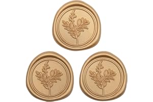 Uwilowe 60 Pcs Gold Wax Seal Stickers, Wedding Invitation Accessories Envelope Stickers - Peferct for Wedding Accessories, Gift Box Craft Wrapping, Christmas Cards Envelope Seals (Gold)