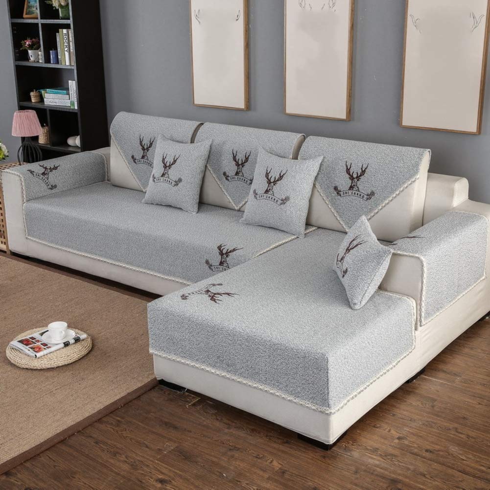 Linen Anti Slip Quilted Sofa Furniture Protector For Pets Kids All