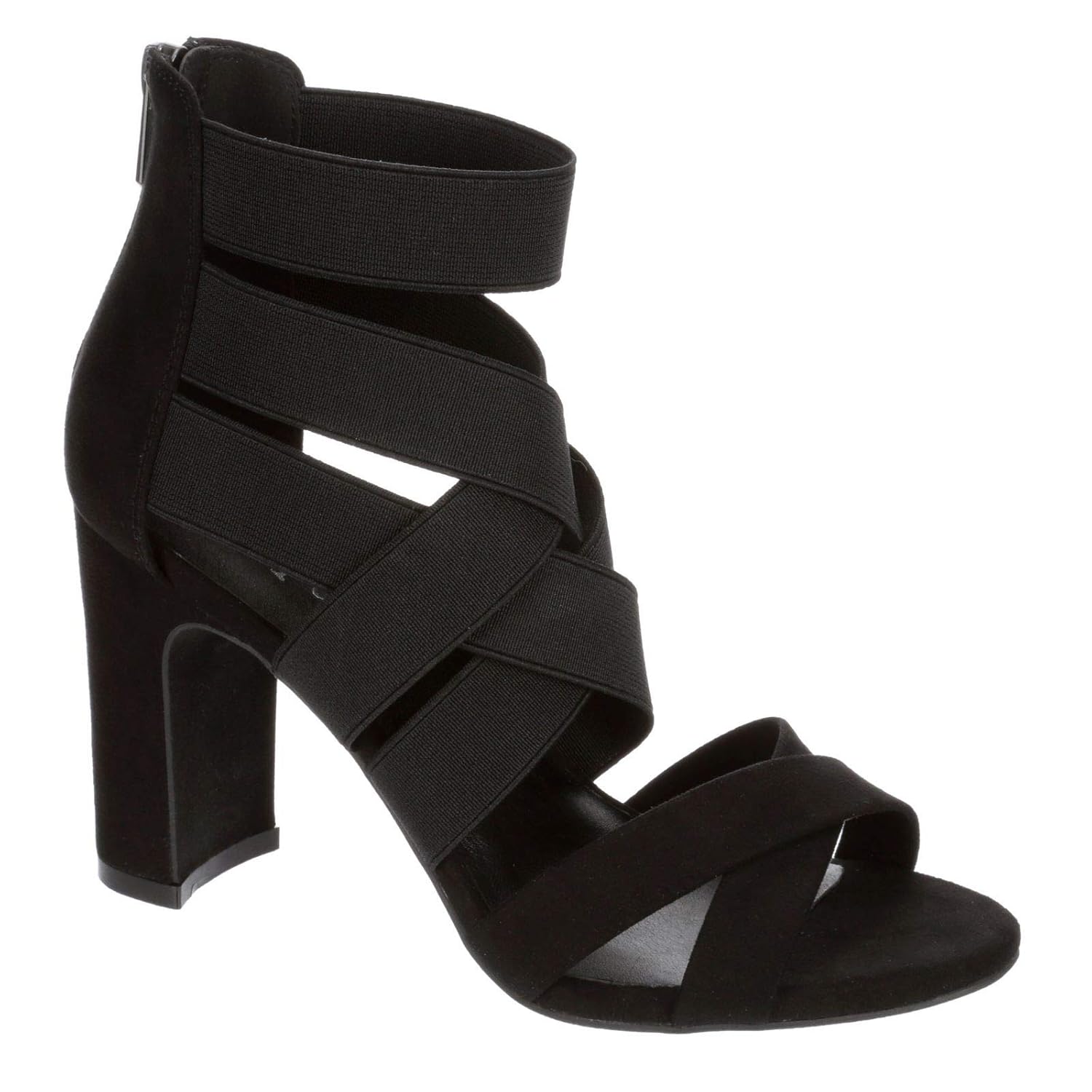 Buy XAPPEAL Elle Women's Open Toe Elastic Zip Up Block Heel Sandals