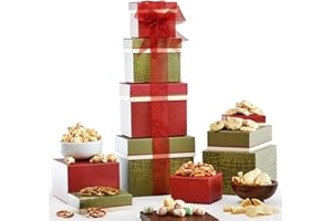 Broadway Basketeers 4 Box Gourmet Food | Tower Snacks | for Women, Men, Families, College – Delivery for Holidays, Appreciation, Thank You, Christmas, Corporate, Get Well Soon Care Package