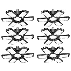 AUDLES 6 Pack LED Garage Light, 200W 20000LM 6500K