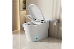 LALAHOO Smart Toilet Modern Toilet Automatic Flush, Foot Sensor Flush, Heated Seat, toilet in LED Luminous Toilet Bowl, Tankless Toilet