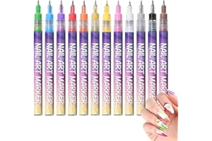 Nail Pens - Fine Painting Art Fingernail Liner,Gel Nail Paint Markers Kit - for Kids Girl Adults Beginner Fingernail Canvas C