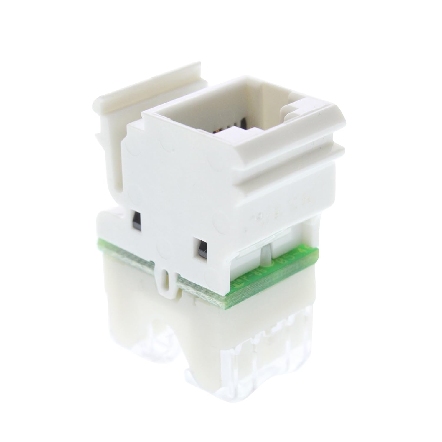 Product image for SIEMON MX5-F02 FLAT, WHITE MODULE W/T568A/B WIRING AND REAR STRAIN RELIEF CAP