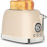 CROWNFUL 2-Slice Toaster, Extra Wide Slots Toaster, Retro Stainless Steel with Bagel, Cancel, Defrost, Reheat Function and 6-