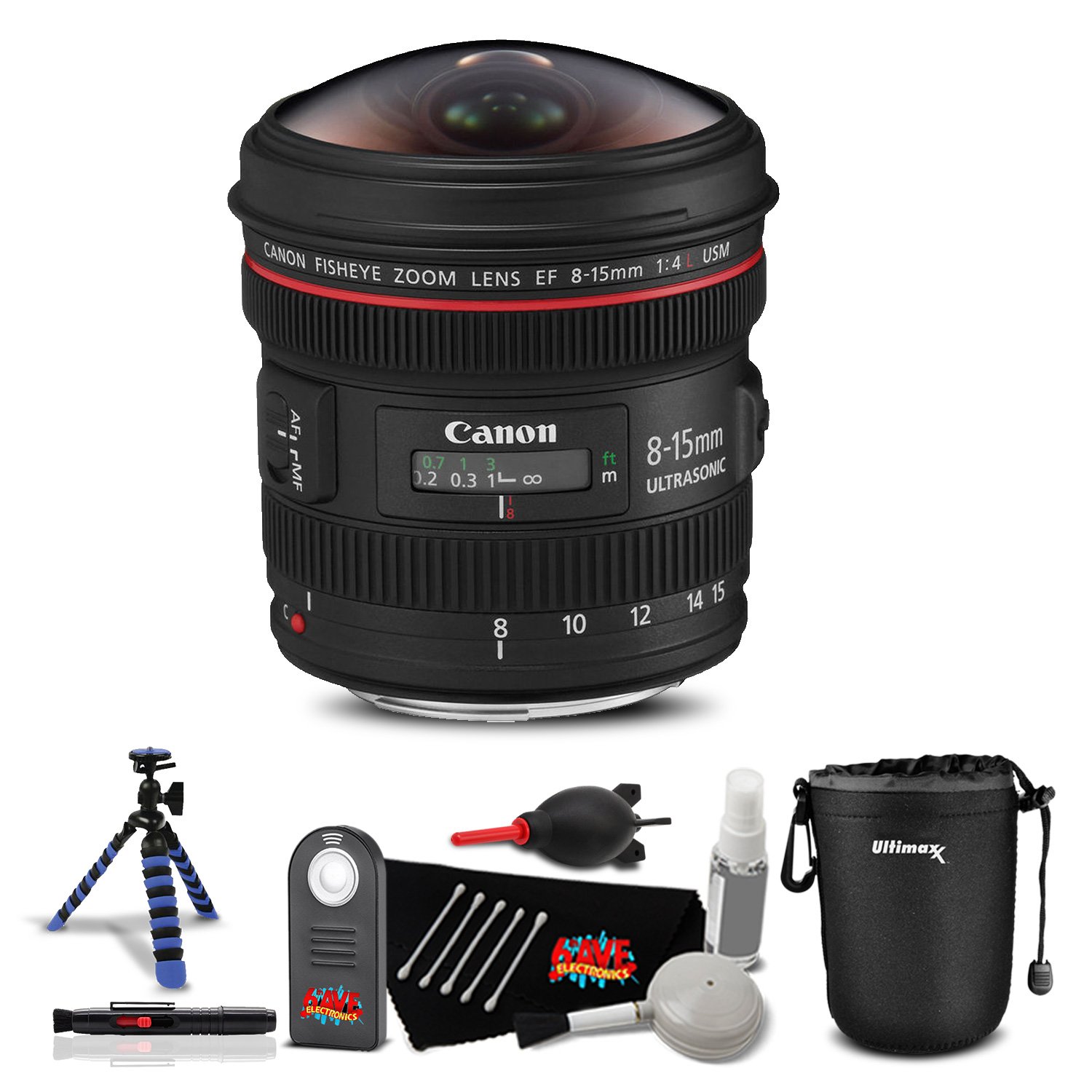 Canon EF 8-15mm f/4L Fisheye USM Lens Professional Kit