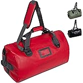 LEGEND Waterproof Duffel Bag - Heavy Duty Duffle Bag for Outdoor, Camping, Boating & Travel, Premium PVC Dry Duffel Bag, Motorcycle Dry Bag with Durable Strap & Handles with Large Storage - 60L Red