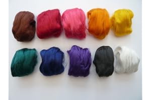 Heidifeathers Dyed Bamboo Fibres (50g (1.7 oz), 10 Colour Mix)
