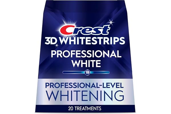 Crest 3D Whitestrips Professional White At-home Teeth Whitening Kit, 20 Treatments, 18 Levels Whiter