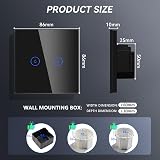BSEED Smart Light Switch 2 Gang 1 Way WiFi Alexa Google Home Neutral Wire view 2