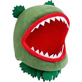 Skicuff Venus Flytrap Costume Hat with Viewport, Plush Carnivorous Plant Headpiece for Halloween Cosplay Costume Party
