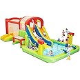 ANYAGREE Inflatable Water Slide with Bounce Water Slide, Large Splash Pool, Water Cannon, Double Basketball Rings and Climbing Wall Outdoor Fun for Kids, Easy to Set Up & Inflate, with Included Blower