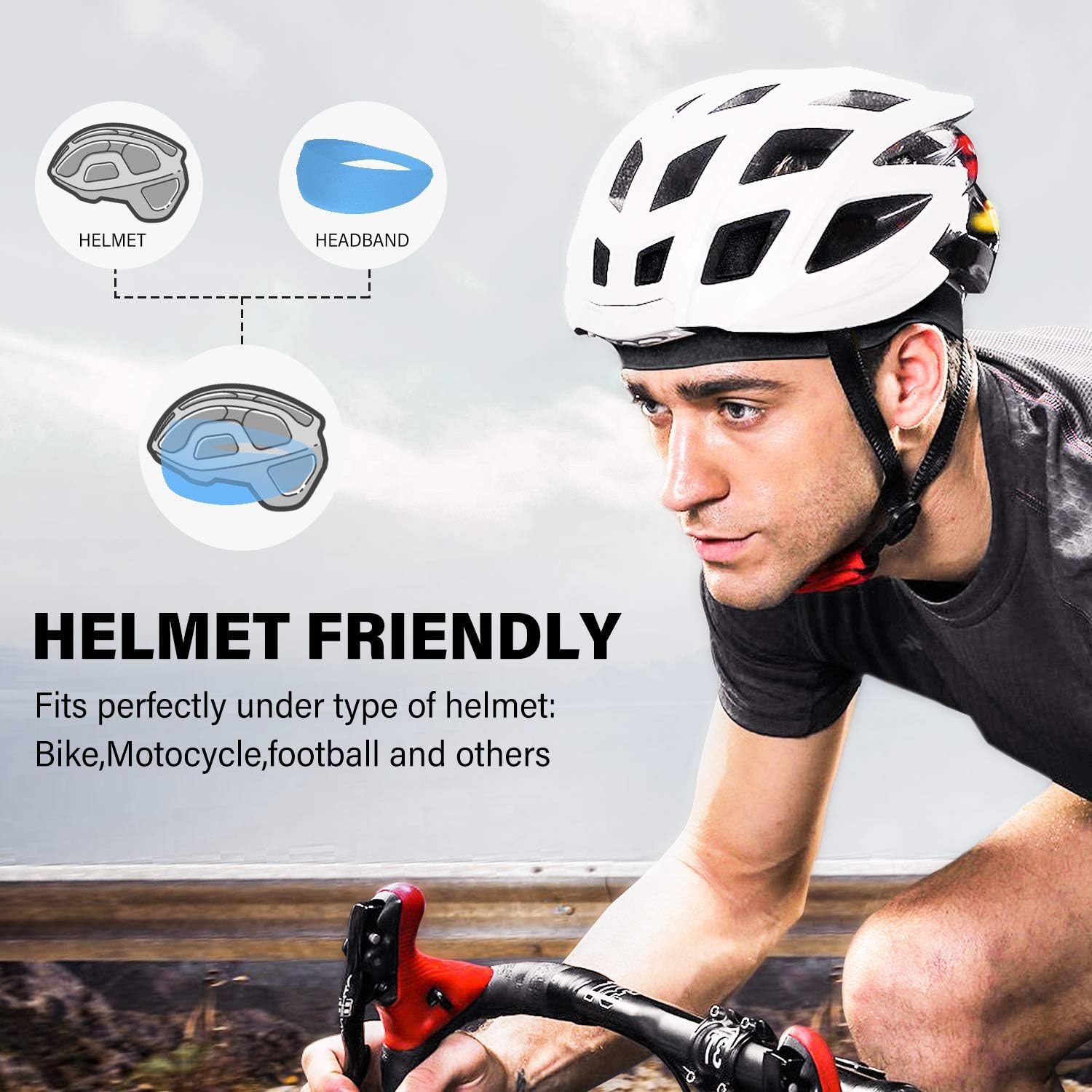 BF BAFLY Headbands for Men Sweat Band & Mens Headbands Sport for Running, Cycling, Yoga, Basketball and Workout Lightweight Breathable Sweatbands : Sports & Outdoors